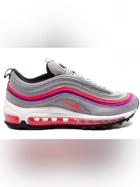 Nike Air Max 97 - Women's Sneakers Grey with Hot Pink & Magenta Stripes